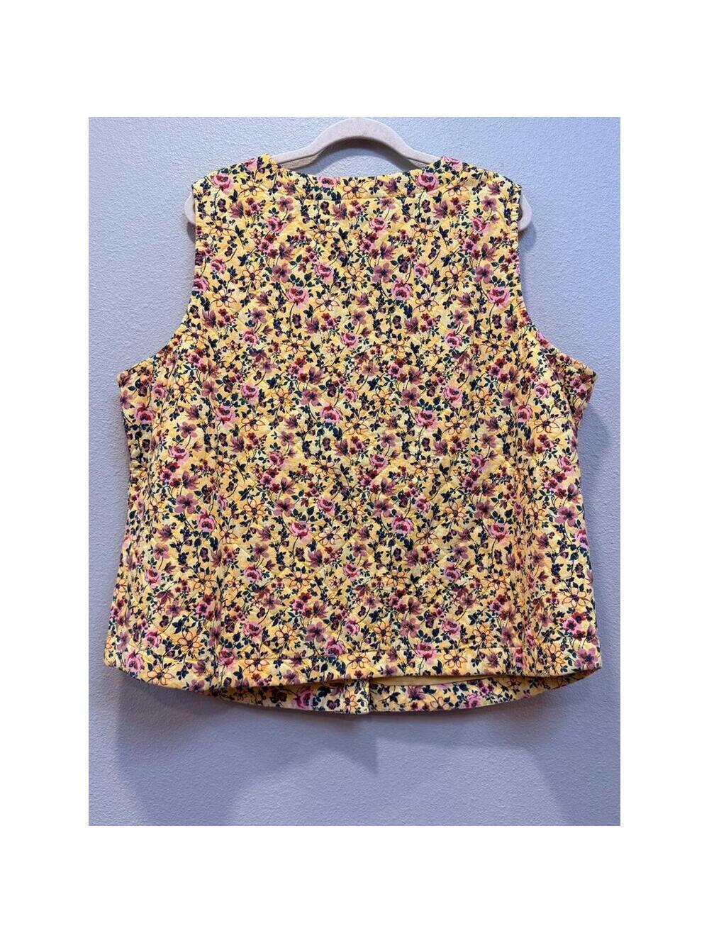 Vintage Denim & Co. Quilted Floral Vest; Women's XL - Picture 5 of 5
